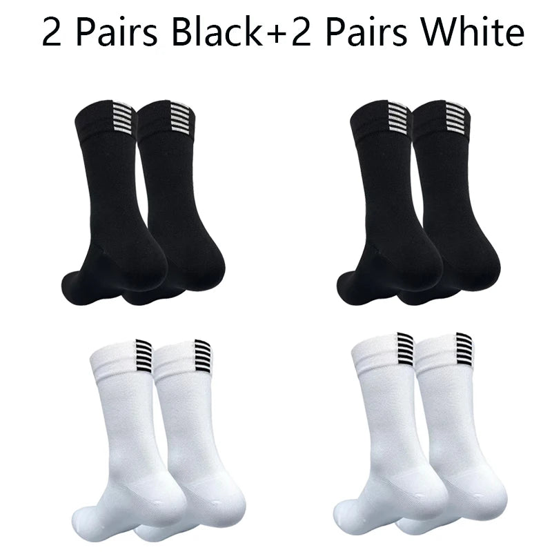 Men Cycling Socks Breathable Mesh Quick Dry Mid Tube