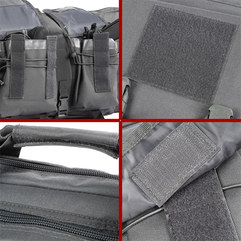 LQARMY Tactical Double Rifle Case Molle Rifle Bag Sniper Airsoft Gun Backpack Hunting