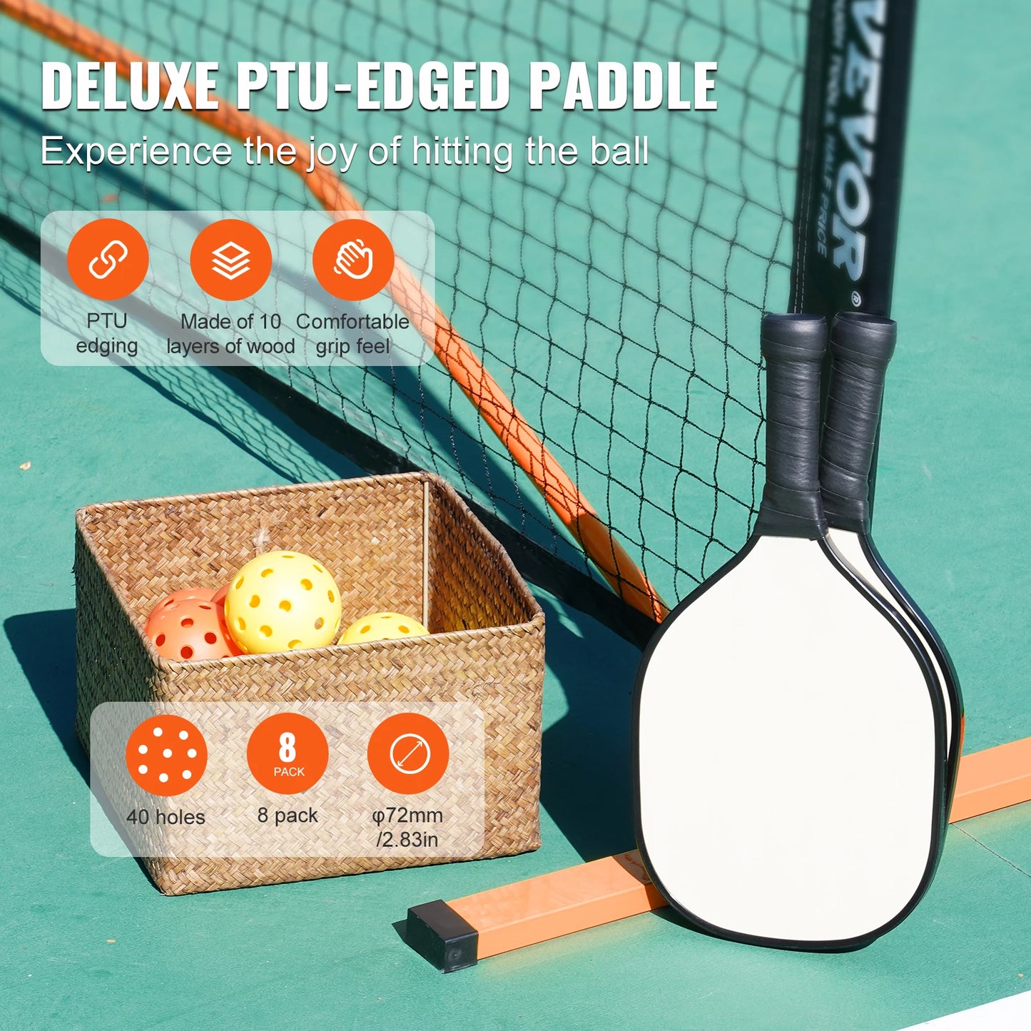 SucceBuy Portable Pickleball Net System Regulation Court Line