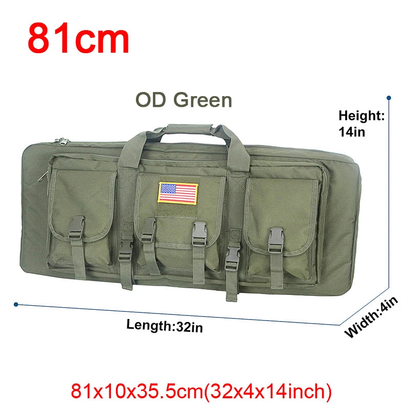 LQARMY Tactical Double Rifle Case Molle Rifle Bag Sniper Airsoft Gun Backpack Hunting