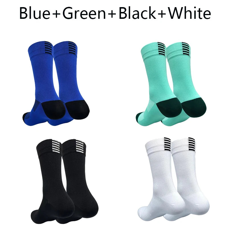 Men Cycling Socks Breathable Mesh Quick Dry Mid Tube