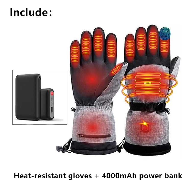 Heated Electric Thermal Warmer Gloves for Outdoor Activities