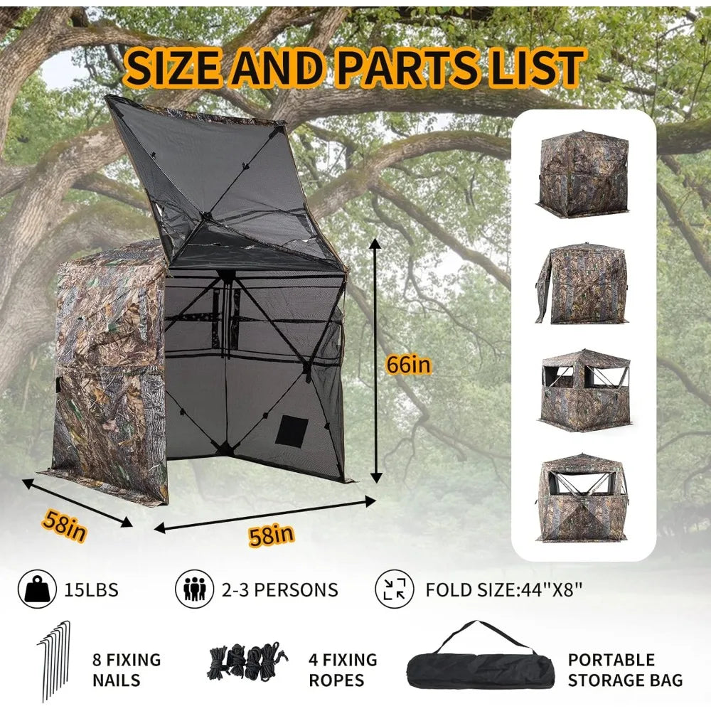 Hunting Blind 270 To 360 See Through Ground Blind Carry Bag