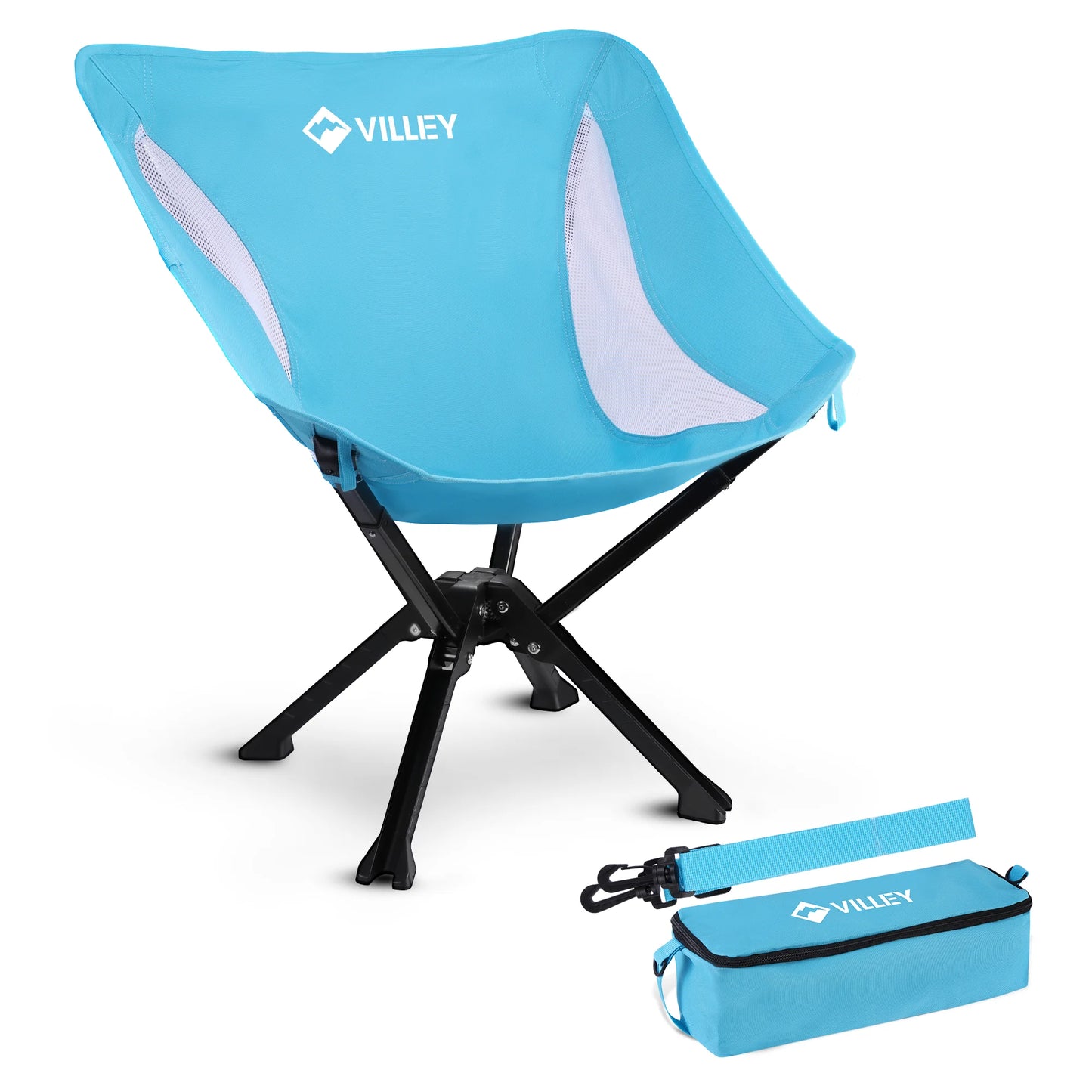 Villey Portable Folding Chair For Camping Beach Hiking 330 Lbs