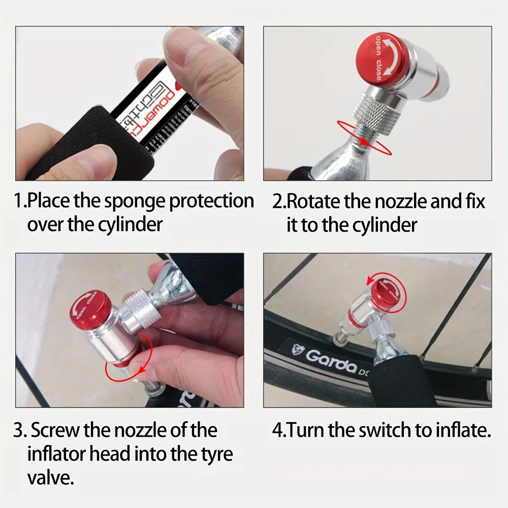 ThinkRider CO2 Pump For Bicycle With Schrader Presta Adapter Aluminum