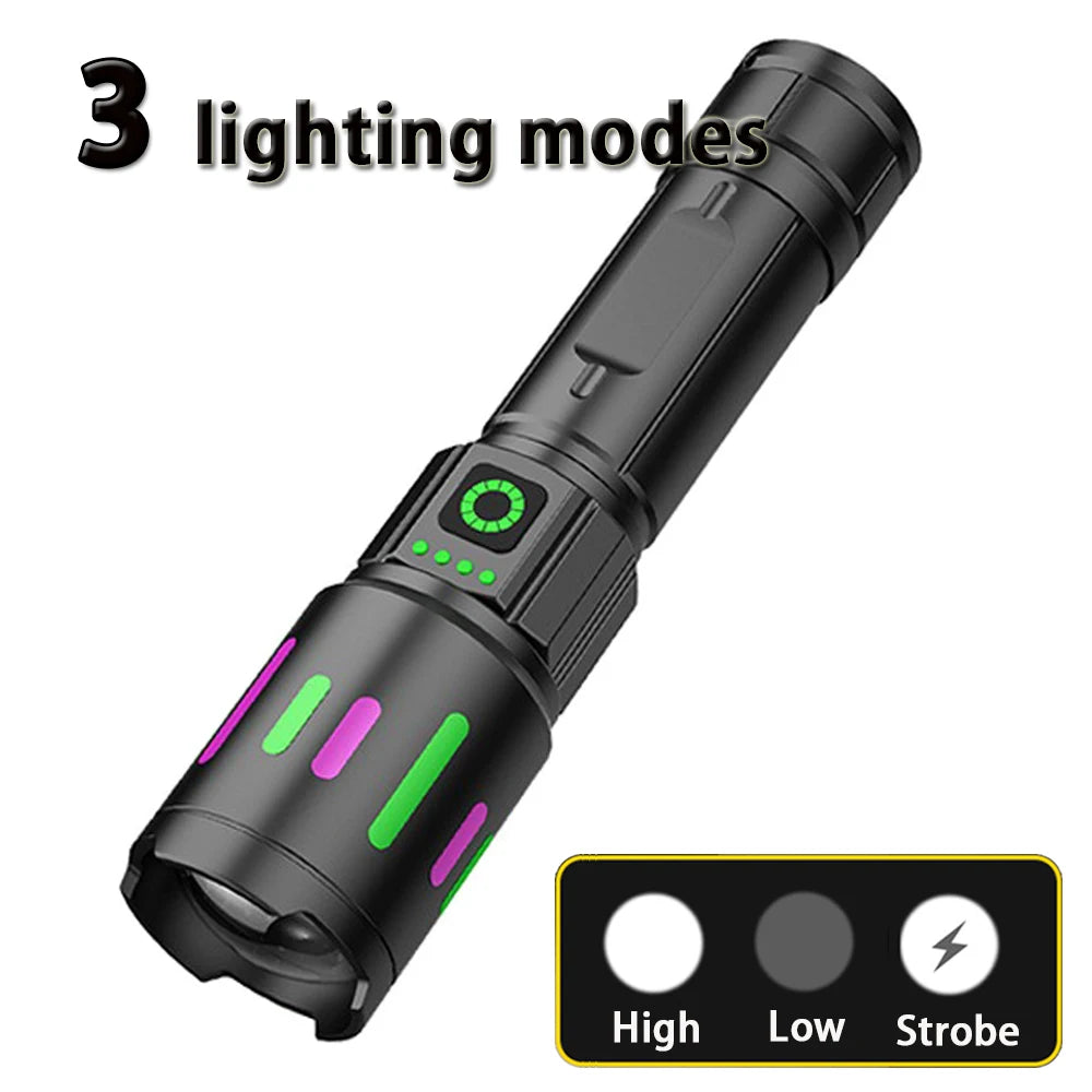 Electric S615 Powerful LED Flashlight Zoomable Tactical Torch Outdoors