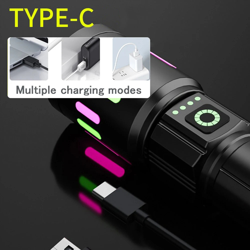 Electric S615 Powerful LED Flashlight Zoomable Tactical Torch Outdoors