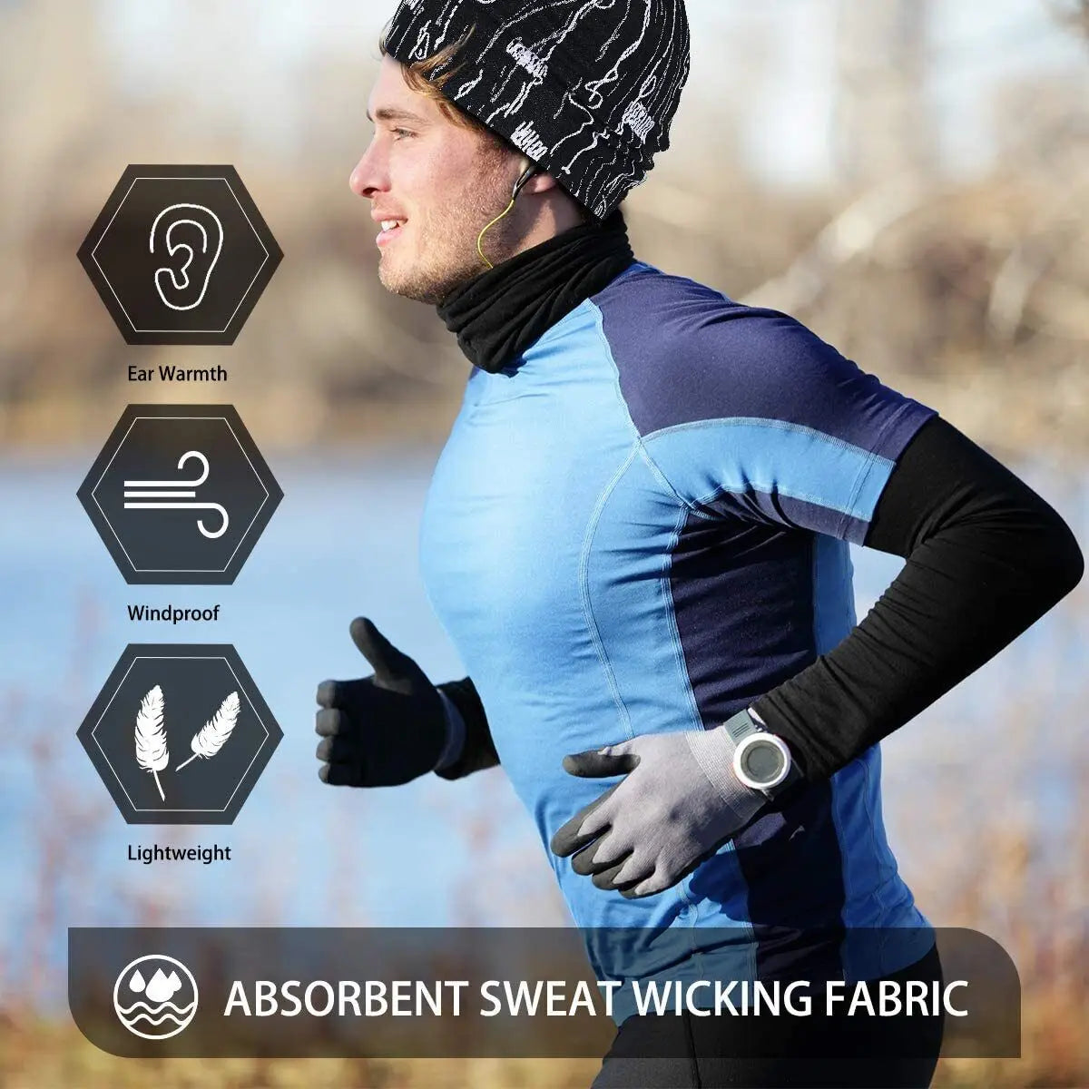 Winter Soft Cotton Beanie Double Layer Windproof Liner