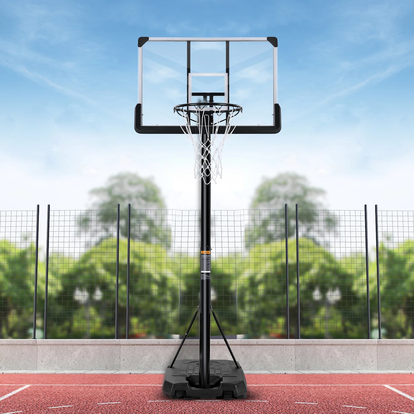 Portable Basketball Hoop System With Adjustable Mechanism For Indoor Outdoor