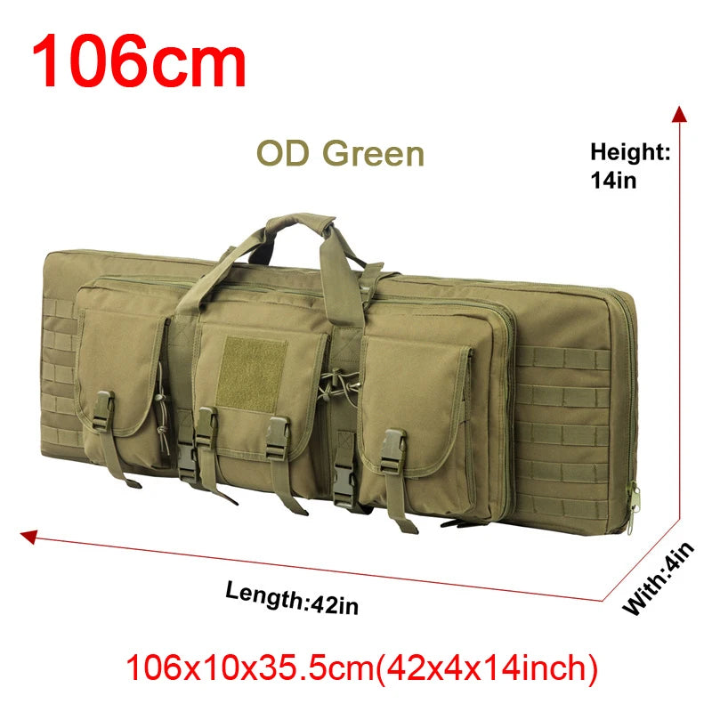 LQARMY Tactical Double Rifle Case Molle Rifle Bag Sniper Airsoft Gun Backpack Hunting