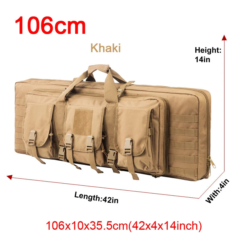 LQARMY Tactical Double Rifle Case Molle Rifle Bag Sniper Airsoft Gun Backpack Hunting