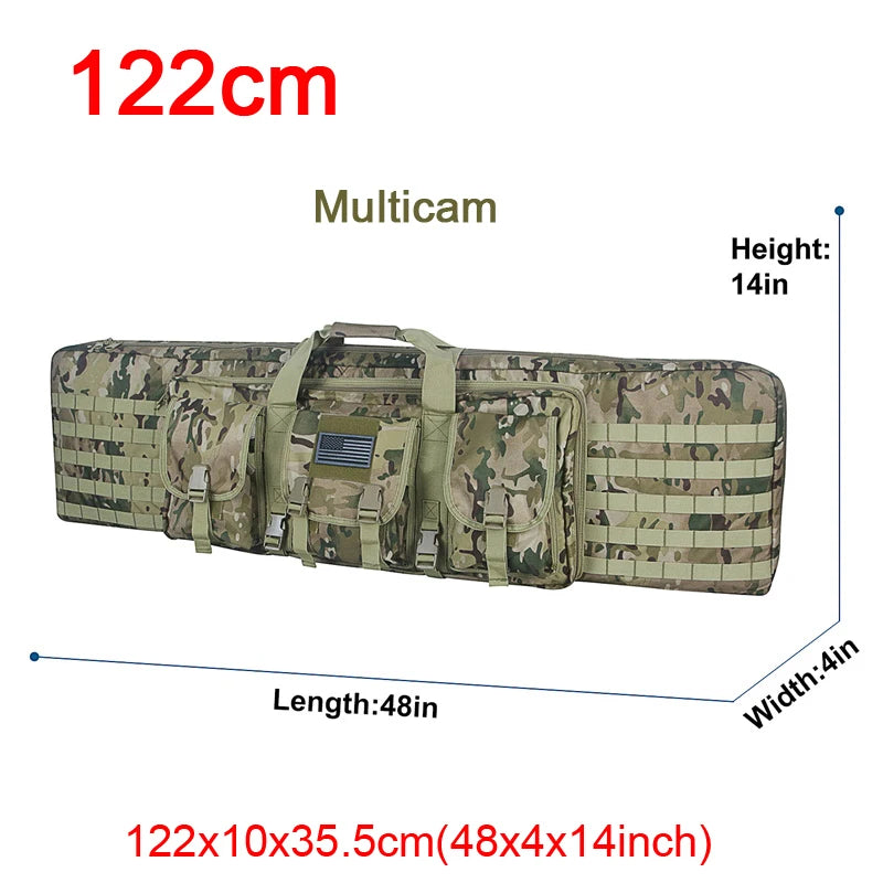 LQARMY Tactical Double Rifle Case Molle Rifle Bag Sniper Airsoft Gun Backpack Hunting