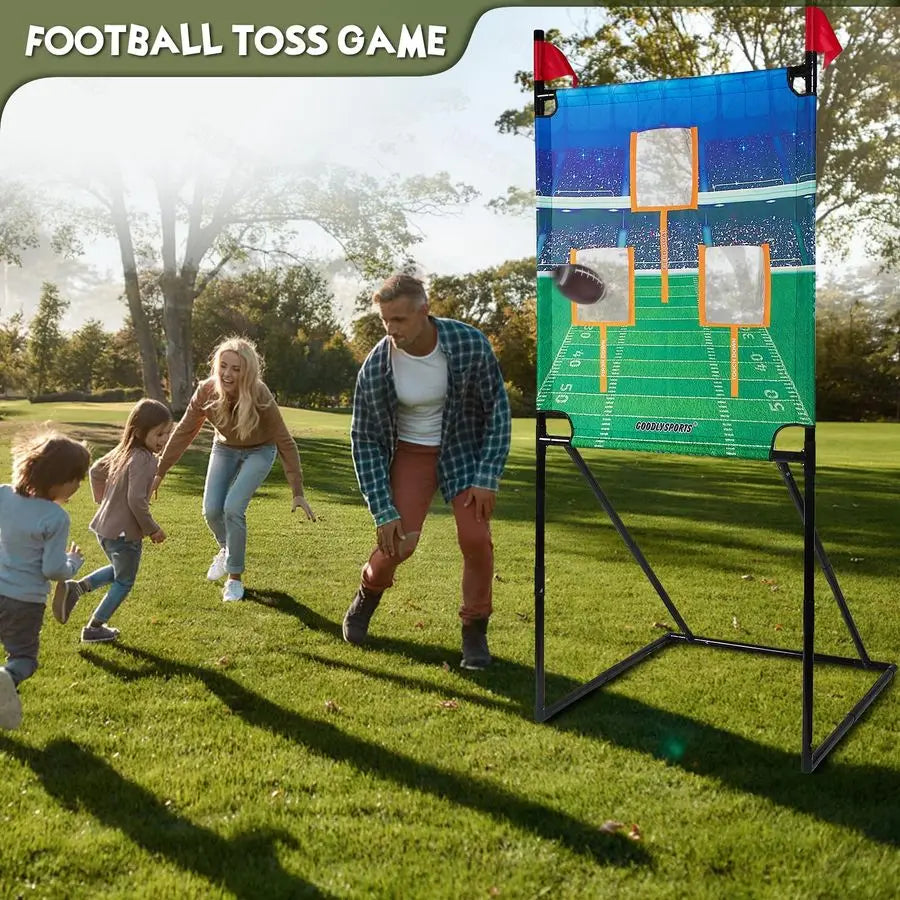 Football Toss Game With Inflatable Target Practice And Four Balls