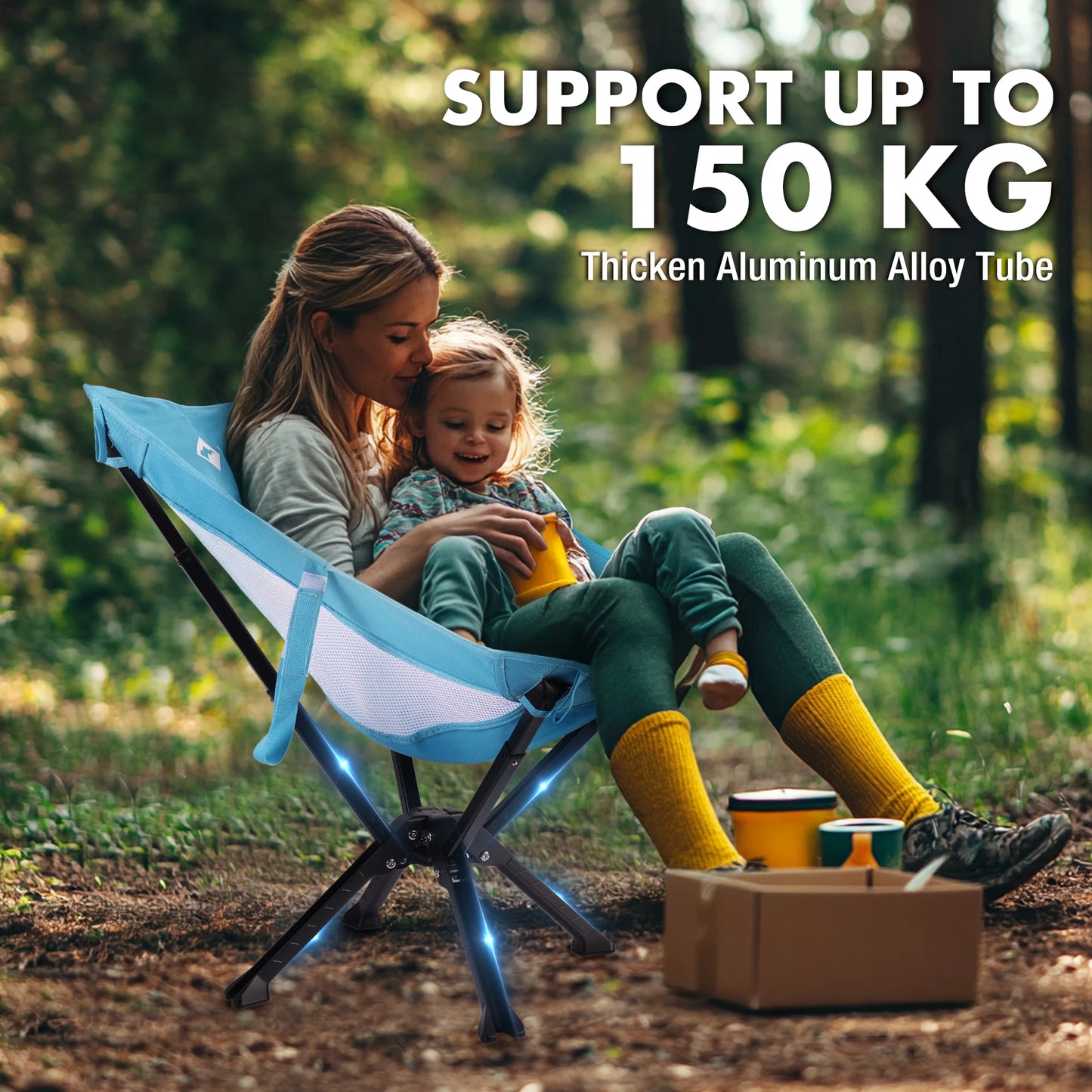 Villey Portable Folding Chair For Camping Beach Hiking 330 Lbs