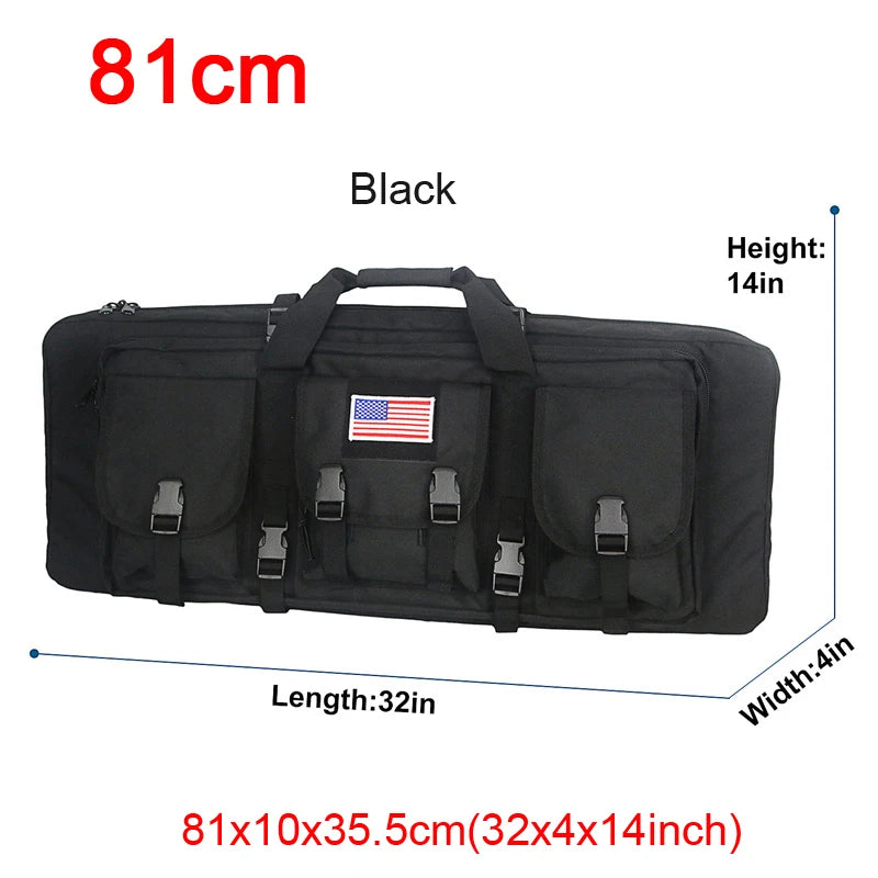 LQARMY Tactical Double Rifle Case Molle Rifle Bag Sniper Airsoft Gun Backpack Hunting