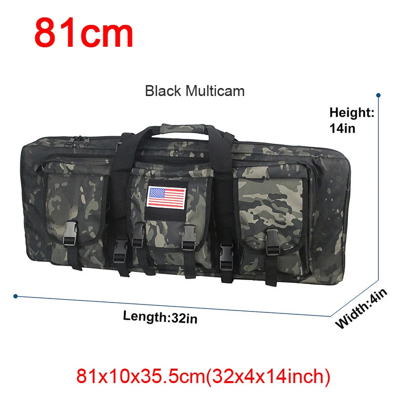 LQARMY Tactical Double Rifle Case Molle Rifle Bag Sniper Airsoft Gun Backpack Hunting