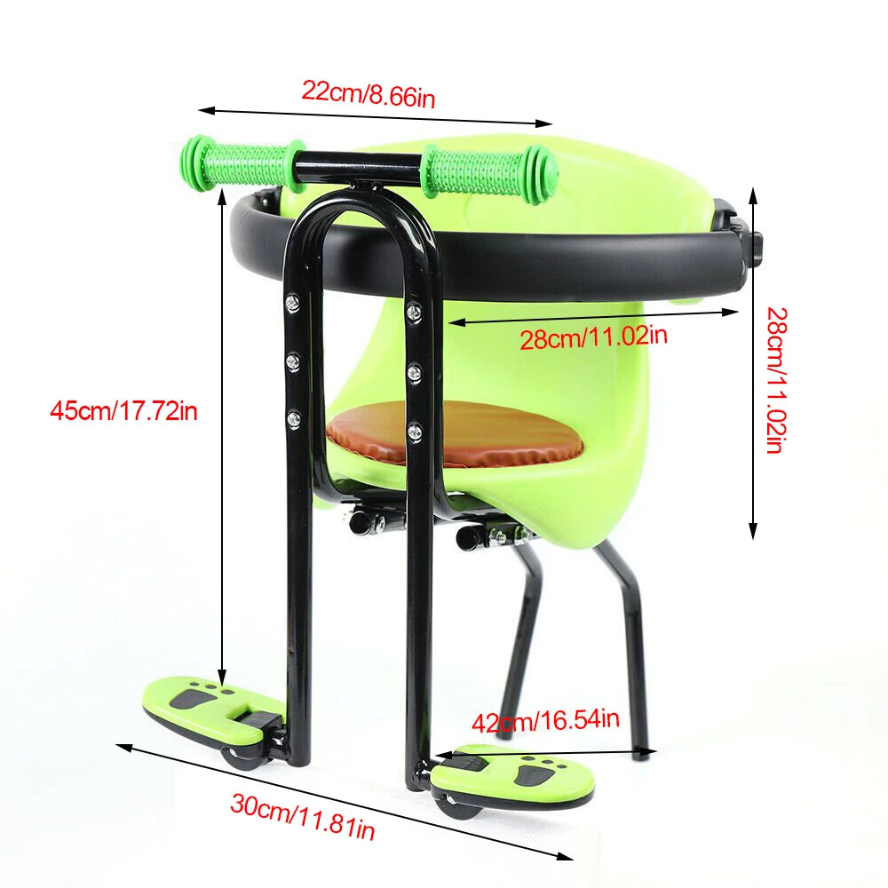 Front Mounted Mountain Bike Child Seat Cushioned Safety for Kids