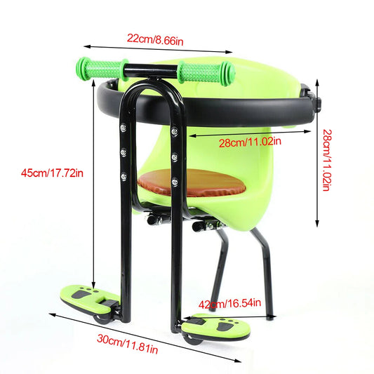 Front Mounted Mountain Bike Child Seat Cushioned Safety for Kids