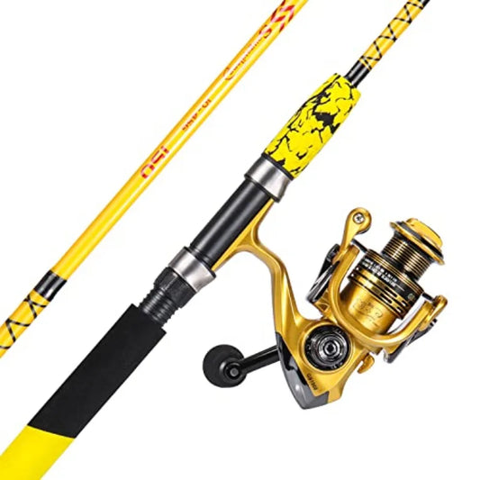 Hign-concerned Durable Spinning Reel And 2-Piece Fishing Rod Combo