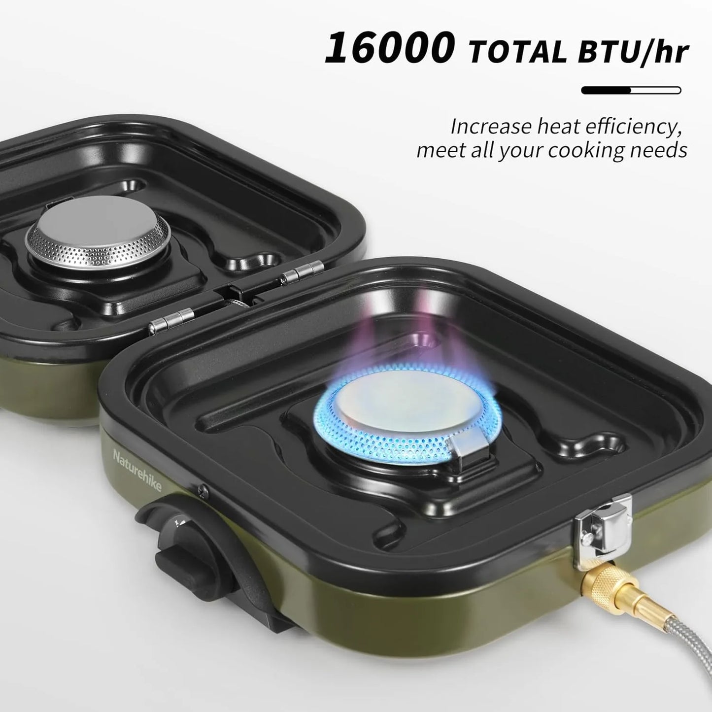 Naturehike Folding Gas Stove Isobutane Portable Camping 16000 BTU Burners
