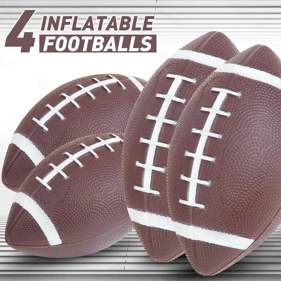 Football Toss Game With Inflatable Target Practice And Four Balls