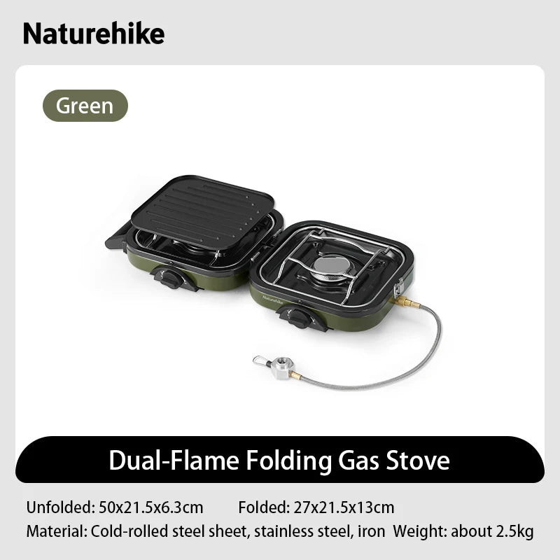 Naturehike Folding Gas Stove Isobutane Portable Camping 16000 BTU Burners