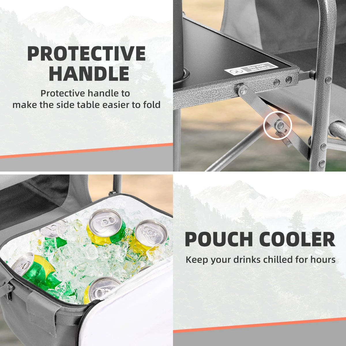 Tisetrail Director Camping Chair With Cooler Bag Foldable Side Tray