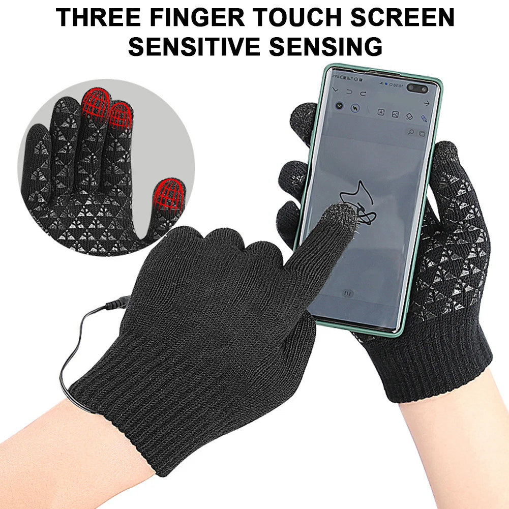 APWIKOGERCN USB Heated Gloves Touch Screen for Outdoors