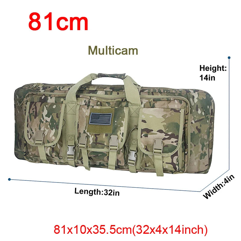 LQARMY Tactical Double Rifle Case Molle Rifle Bag Sniper Airsoft Gun Backpack Hunting