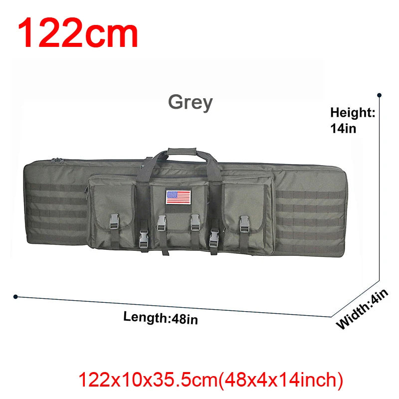 LQARMY Tactical Double Rifle Case Molle Rifle Bag Sniper Airsoft Gun Backpack Hunting