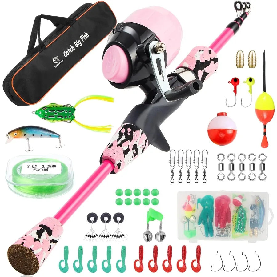 Hign-concerned Portable Telescopic Fishing Rod-and-Reel Combo-KitPro for Beginners