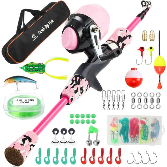 Hign-concerned Portable Telescopic Fishing Rod-and-Reel Combo-KitPro for Beginners