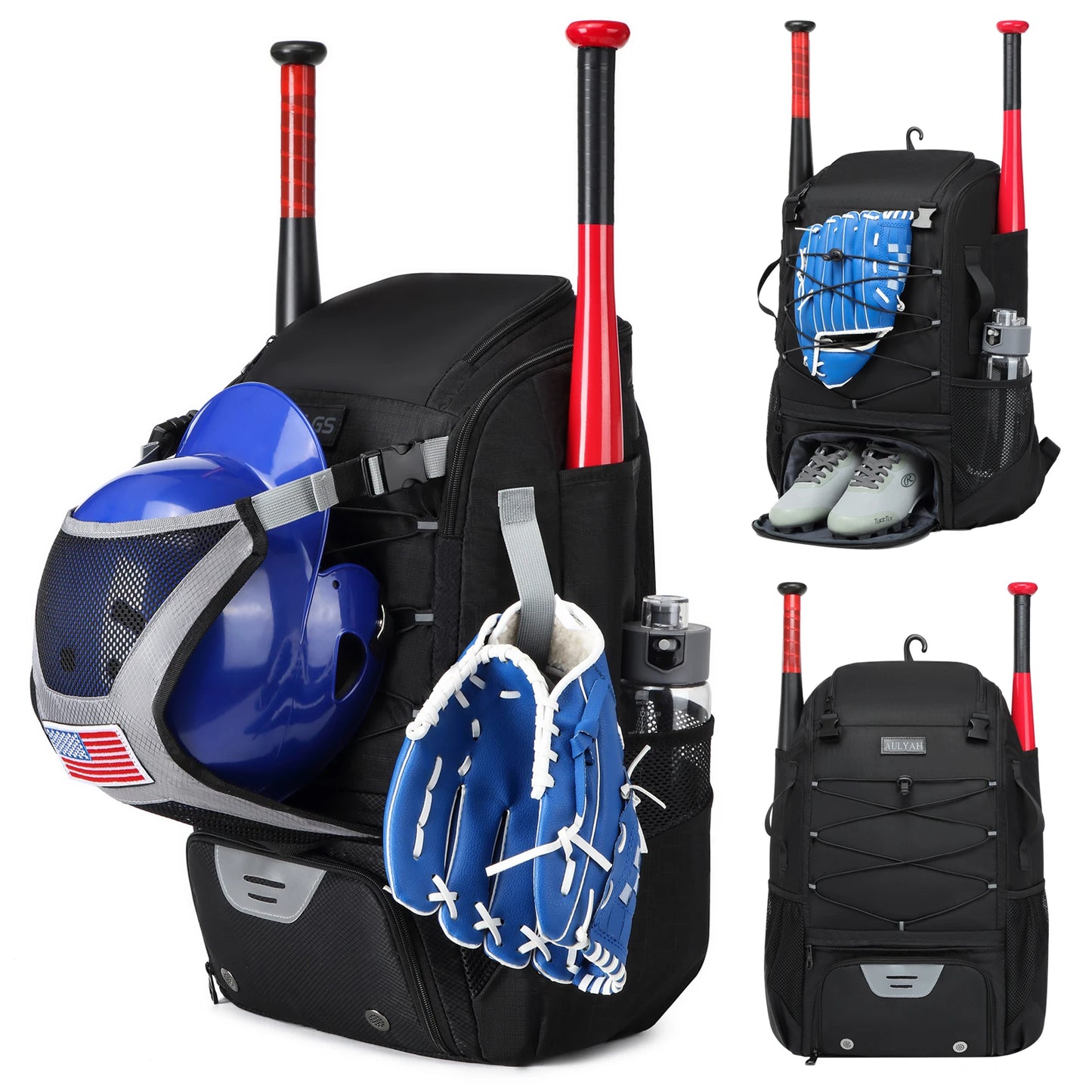 Youth Baseball Equipment Backpack With Shoe Compartment