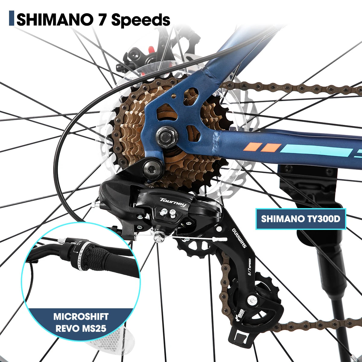 Hiland Kids Fat Tire Mountain Bike 7 Speed Disc Brakes