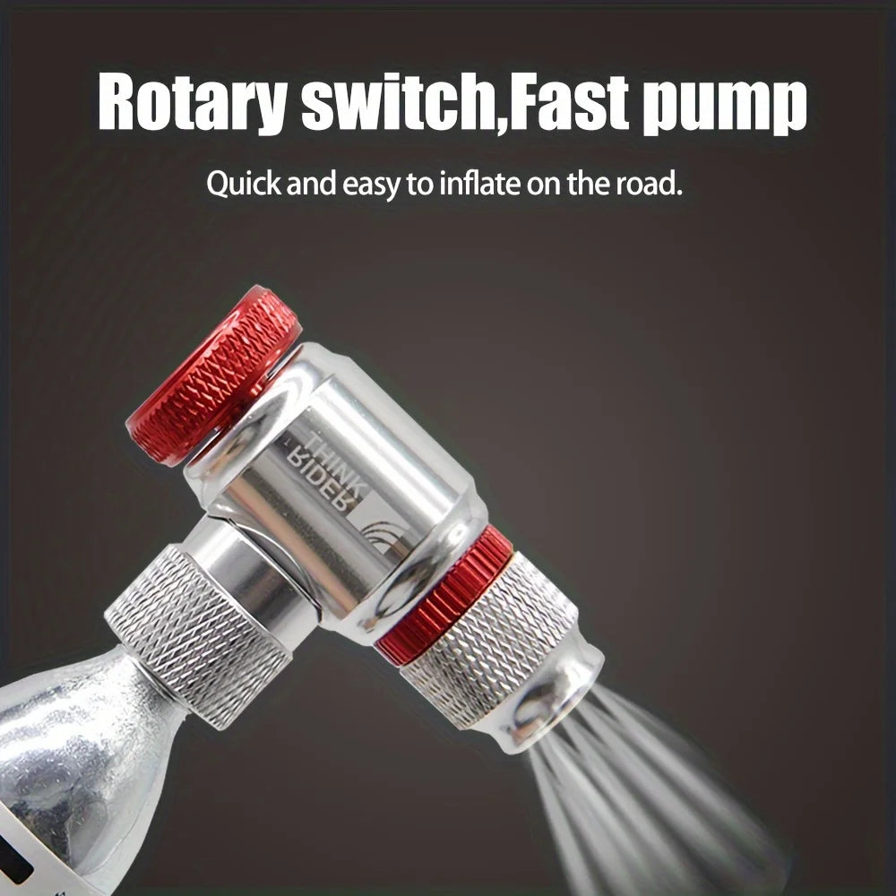 ThinkRider CO2 Pump For Bicycle With Schrader Presta Adapter Aluminum