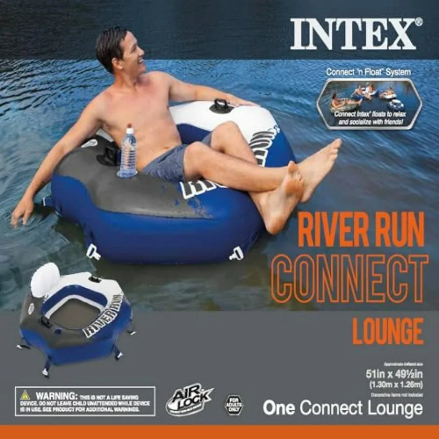 Connect Inflatable Floating Tubes Two Pack With One Person Tube