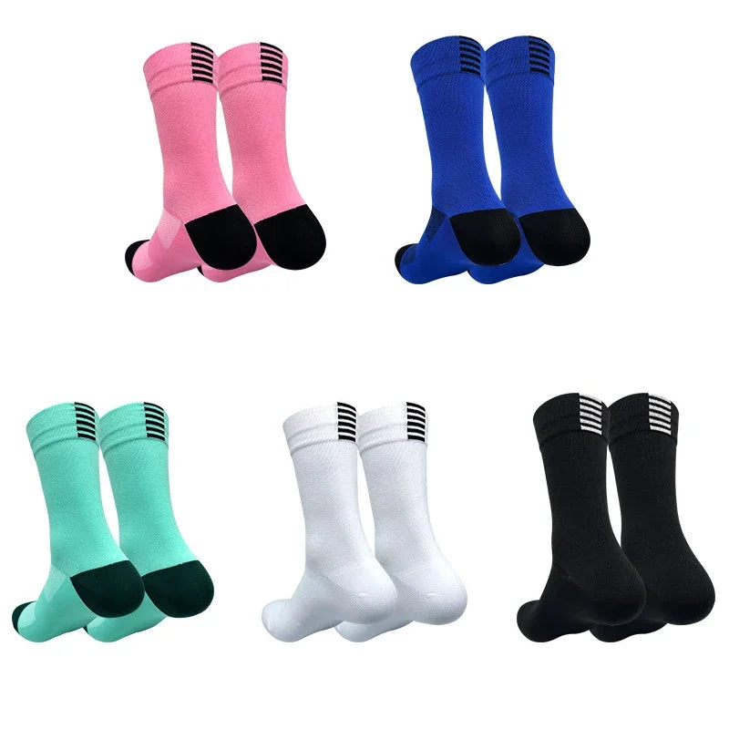 Men Cycling Socks Breathable Mesh Quick Dry Mid Tube