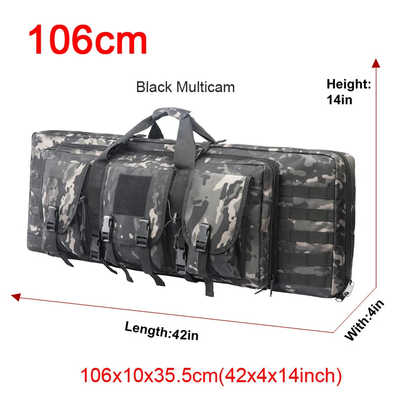 LQARMY Tactical Double Rifle Case Molle Rifle Bag Sniper Airsoft Gun Backpack Hunting
