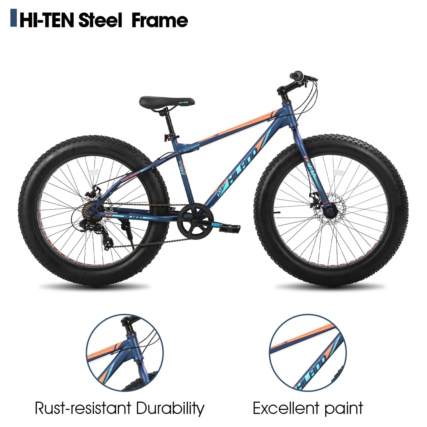 Hiland Kids Fat Tire Mountain Bike 7 Speed Disc Brakes