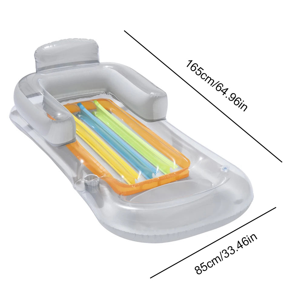 JOCESTYLE Inflatable Water Lounger Chair Floating Pool Seat With BackrestIntegrated