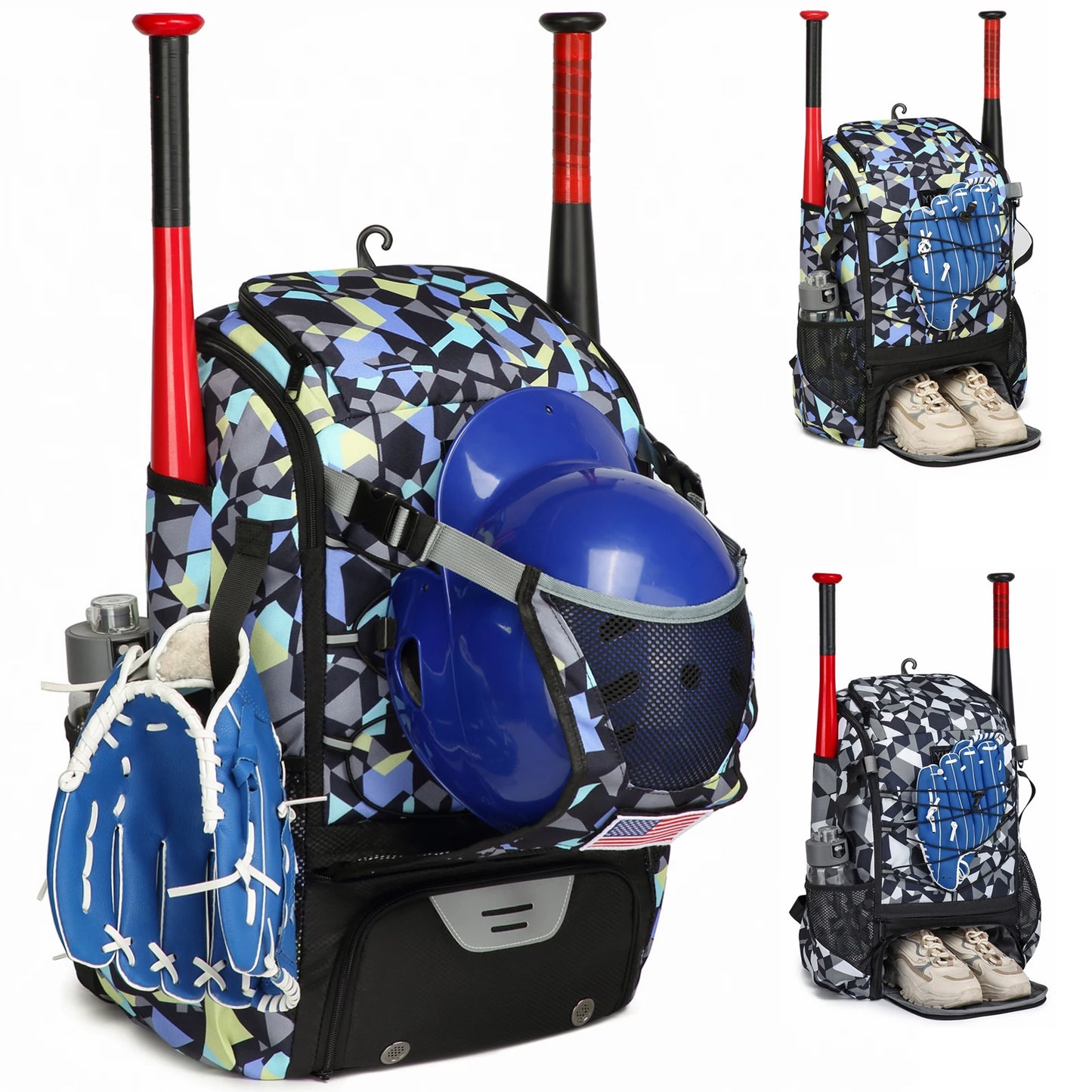 Youth Baseball Equipment Backpack With Shoe Compartment