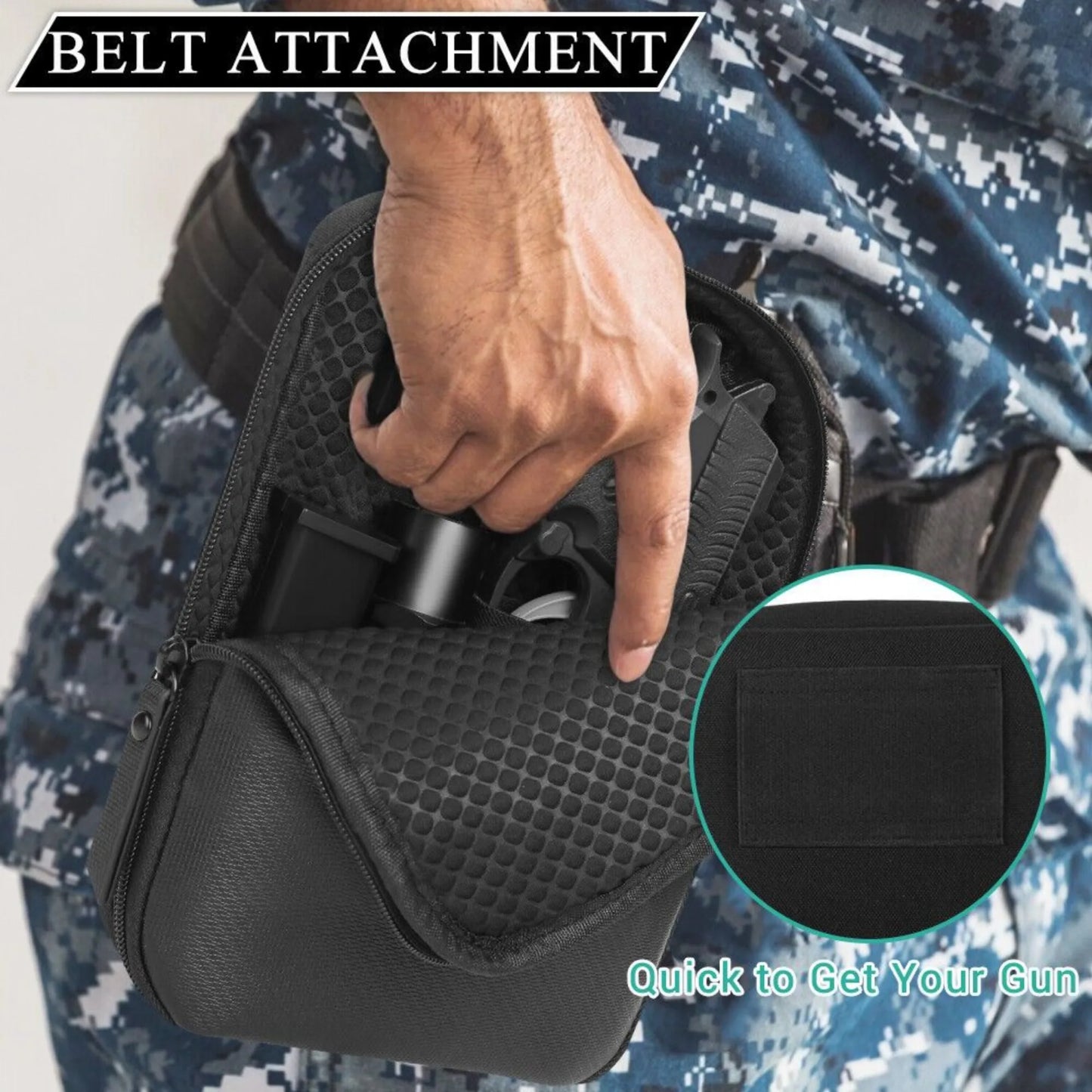 Concealed Carry Pistol Holster Pouch For Waist Belt Pack