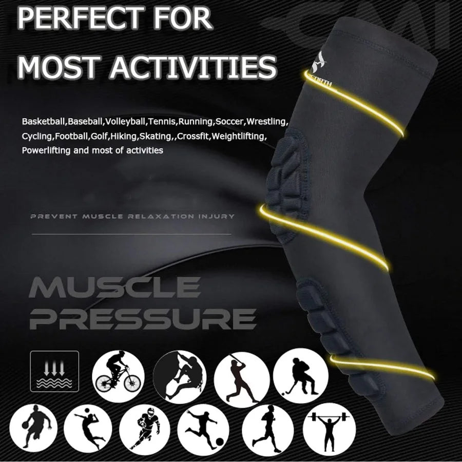 Hign-concerned 2 Pack Padded Elbow Forearm Sleeves Compression