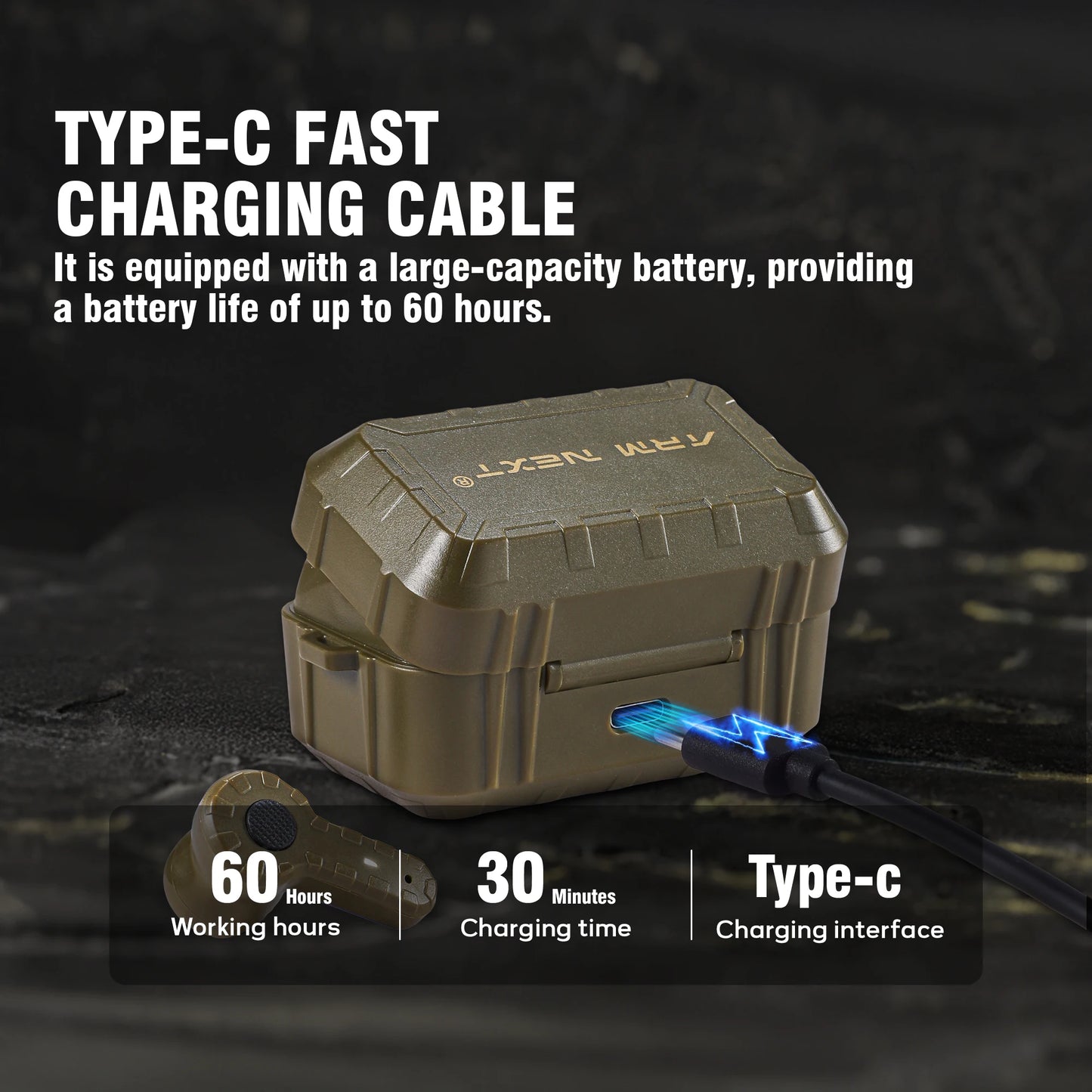 ARM NEXT Tactical Headset Noise Cancelling Hearing Protection NRR27dB ShootingAndHunting