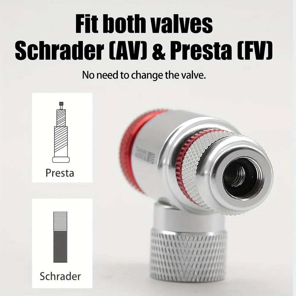 ThinkRider CO2 Pump For Bicycle With Schrader Presta Adapter Aluminum