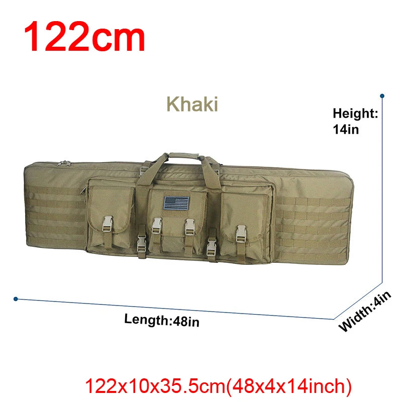 LQARMY Tactical Double Rifle Case Molle Rifle Bag Sniper Airsoft Gun Backpack Hunting