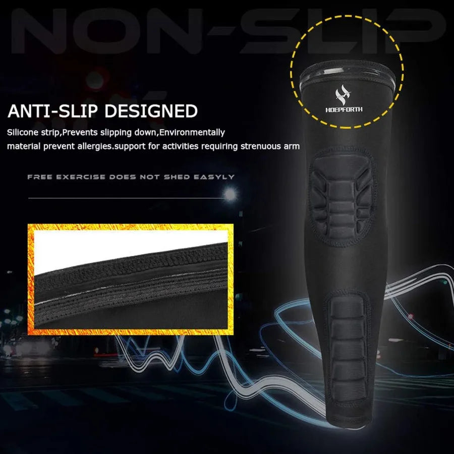 Hign-concerned 2 Pack Padded Elbow Forearm Sleeves Compression