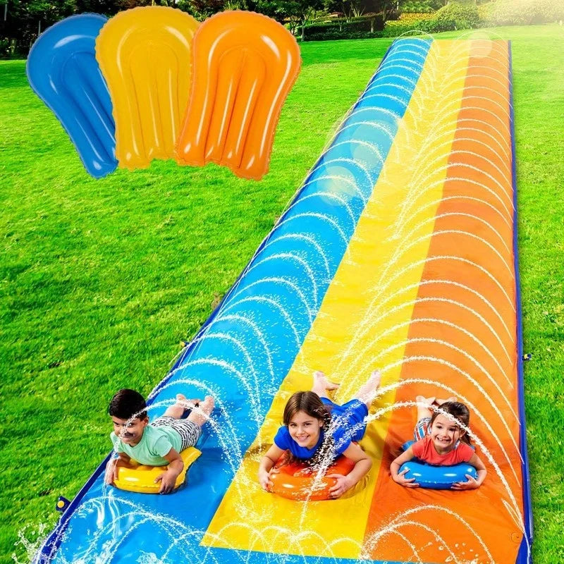 Joyfy Lawn Triple Water Slide With Built In Sprinkler