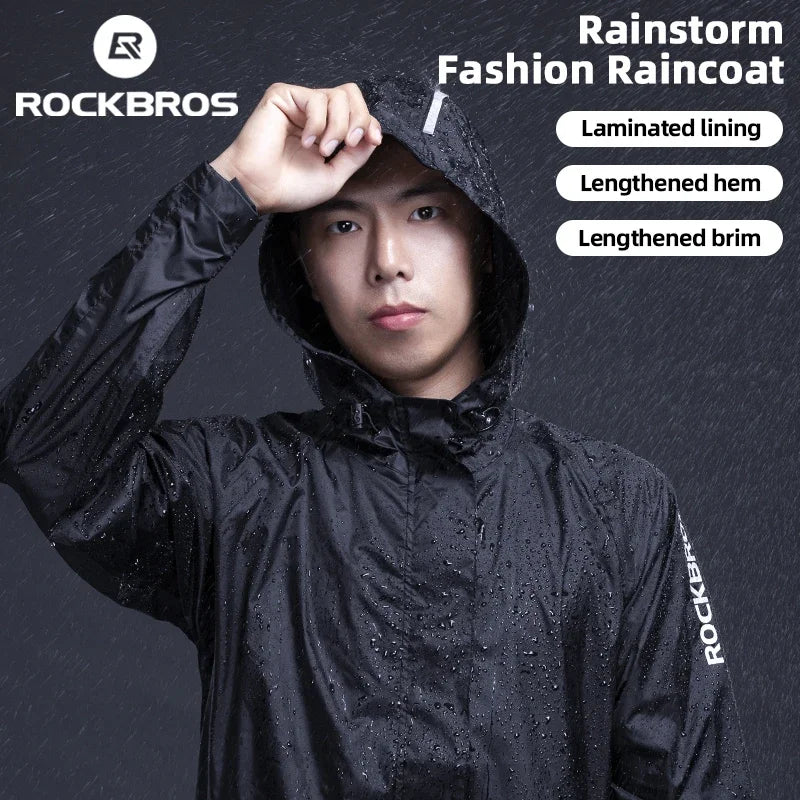 Rockbros Cycling Raincoat Hooded Waterproof Reflective Jacket