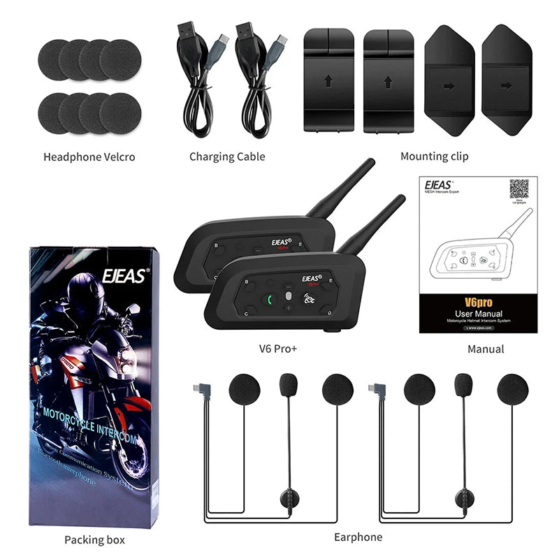 EJEAS V6PRO Plus Official Oversea Store 6 Riders Intercom